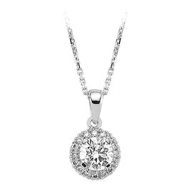  Solitär Diamant Collier 0,38 ct Weißgold 585