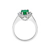 Smaragd Tropfen Diamant Ring, 585er Weißgold