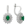 Smaragd Diamant Ohrringe, 585er Weißgold