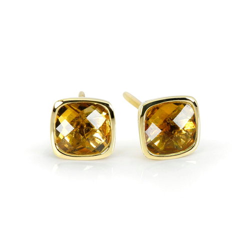 Citrin Ohrstecker Gelbgold 585