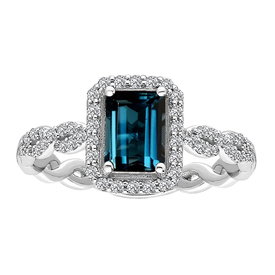  London Blue Topas Diamant Ring Weißgold 585