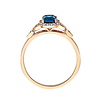 Ring mit Topas London Blue und Diamanten, 585er Rotgold