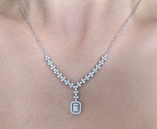 Diamant Collier 0,88 ct Weißgold 585