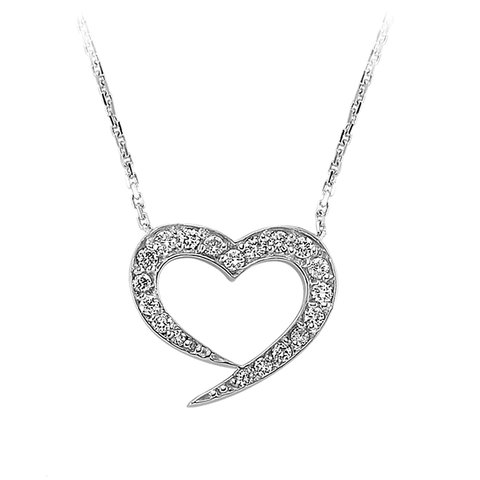 Herz Diamant Collier 0,20 ct Weißgold 333