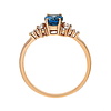 Ring mit Topas London Blue und Diamanten, 585er Rotgold