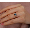 Ring mit Topas London Blue und Diamanten, 585er Rotgold