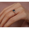 Ring mit Topas London Blue und Diamanten, 585er Rotgold