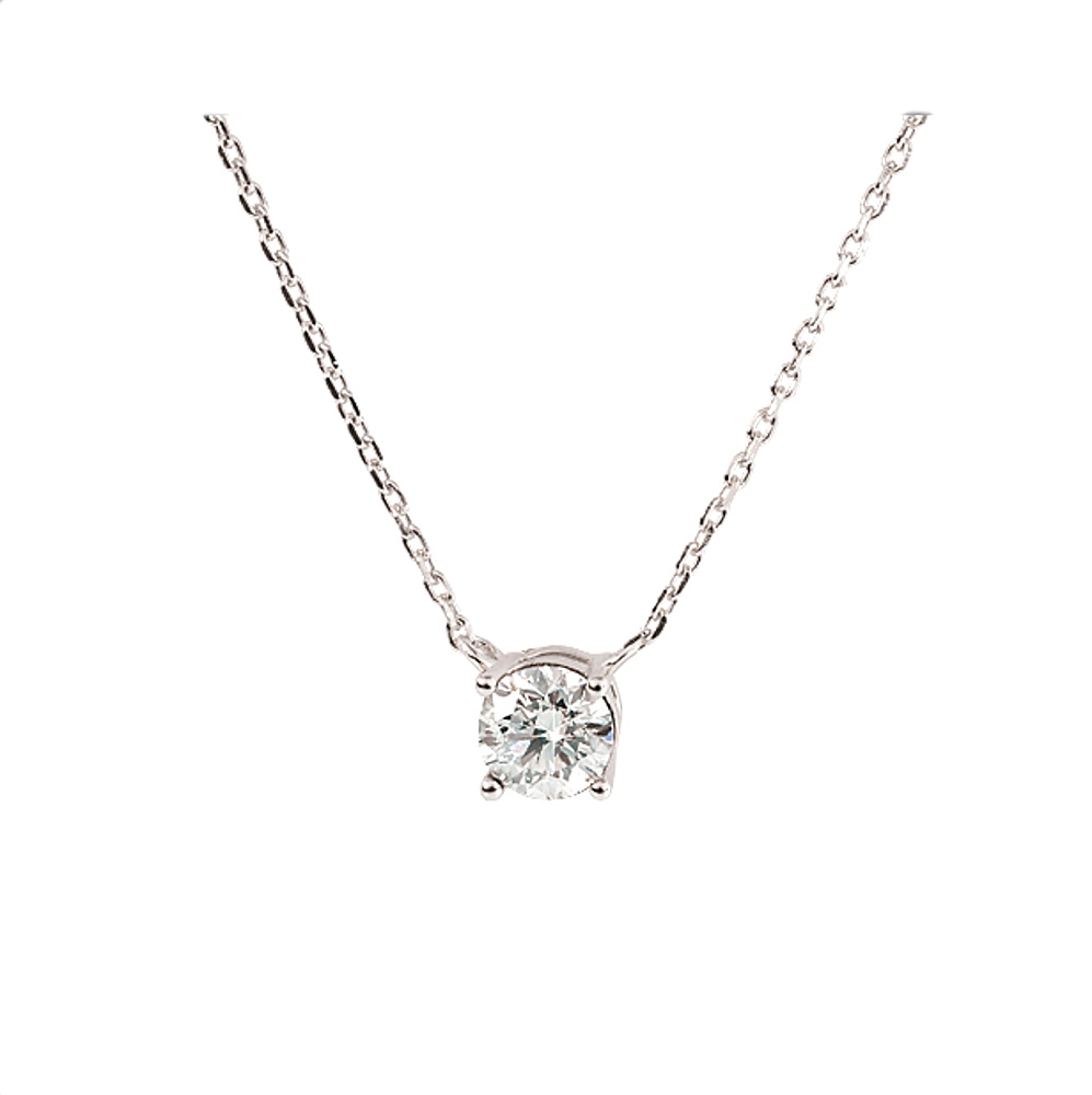 Zirkonia Solitär Collier Silber