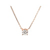 Silber Collier rosévergoldet mit Zirkonia Solitär