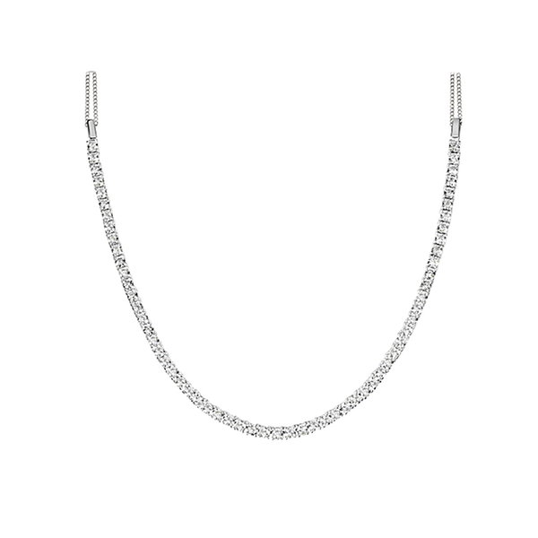  Zirkonia Tennis Collier aus Silber