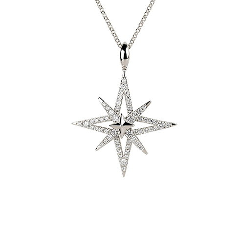 Diamant Collier Stern 0,61 ct Weißgold 750