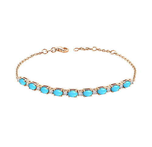 Türkis Diamant Armband Rotgold 585