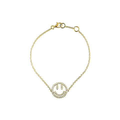 Diamant Armband Smiley Gelbgold 750