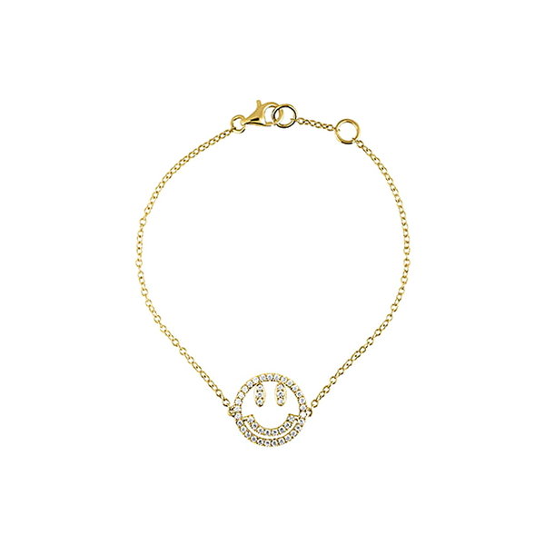  Diamant Armband Smiley aus 750er Gelbgold