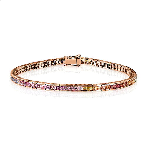 Saphir Armband Rainbow Rotgold 750