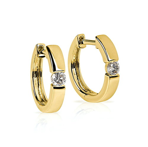 Solitär Diamant Creolen 0,15 ct Gelbgold 750