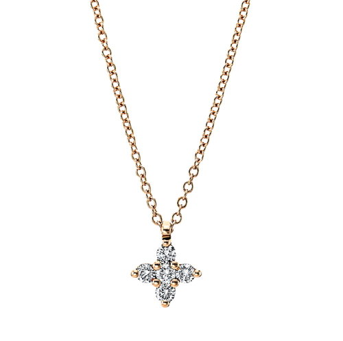 Diamant Collier Kreuz 0,25 ct Rotgold 750