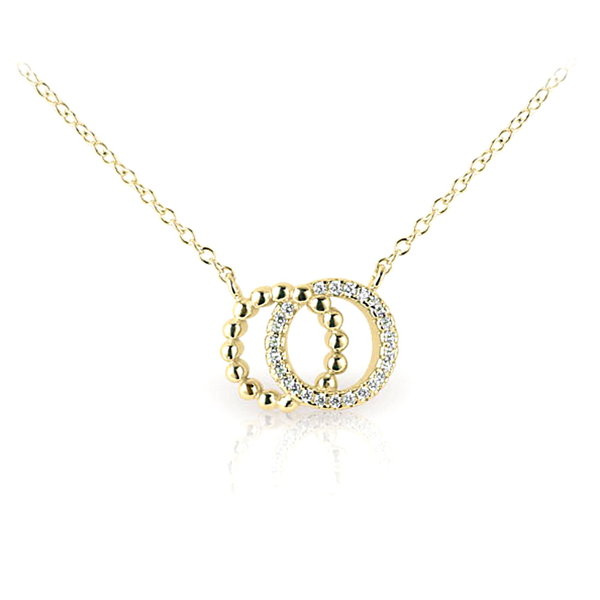 Silber Collier vergoldet mit Zirkonia