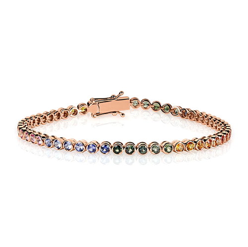Saphir Armband Rainbow Rotgold 750