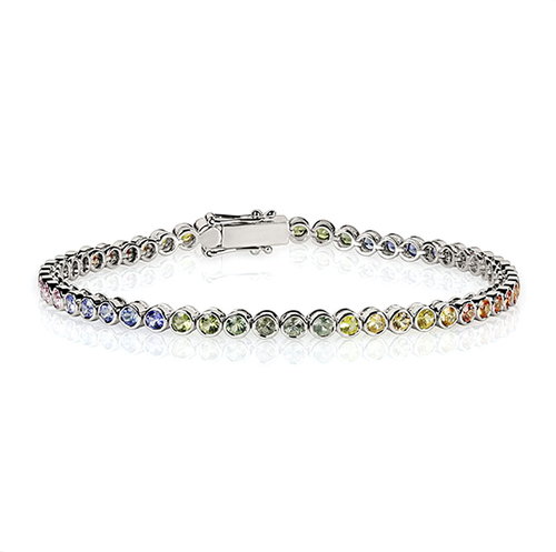 Saphir Armband Rainbow Weißgold 750