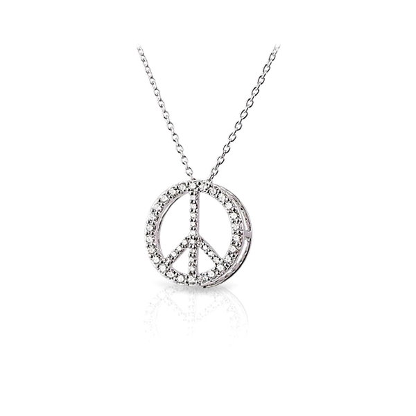  Diamant Collier Peace 0,30 ct, 750er Weißgold