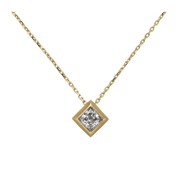  Collier mit Zirkonia Solitär Gelbgold 333