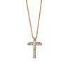 Diamant Kreuz Collier aus 750er Rotgold