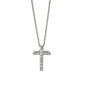  Diamant Kreuz Collier 0,23 ct Weißgold 750