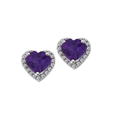 Artikel mit Schlagwort Amethyst Diamant Herz Ohrstecker Weißgold