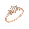 Ring mit Morganit und Diamanten, 333er Rotgold