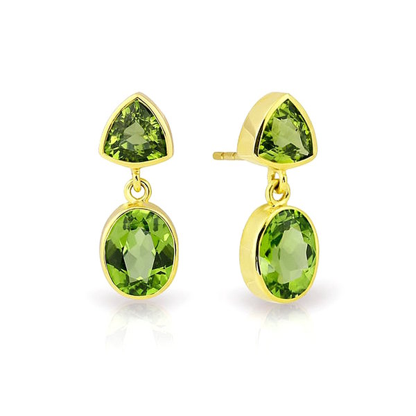  Ohrstecker mit Peridot, 585er Gelbgold