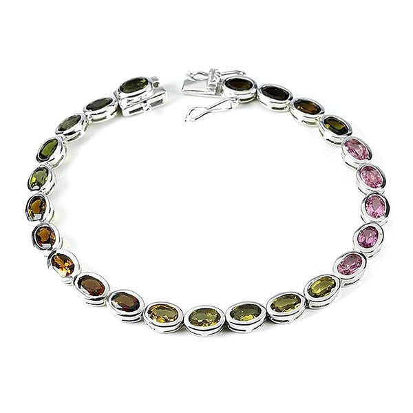  Armband mit Turmalinen  multicolor Silber 925