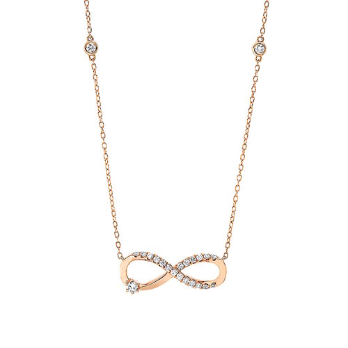 Diamant Collier Infinity 0,24 ct Rotgold 750