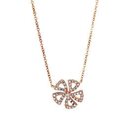  Diamant Collier Blume 0,26 ct Rotgold 750