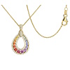 Saphir Diamant Collier Rainbow aus 750er Gelbgold