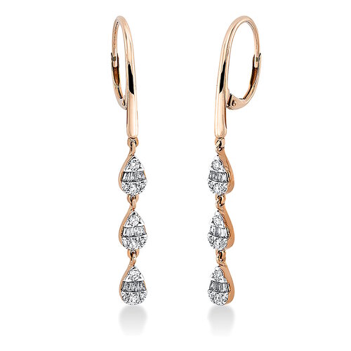 Diamant Ohrringe 0,48 ct Rotgold 585