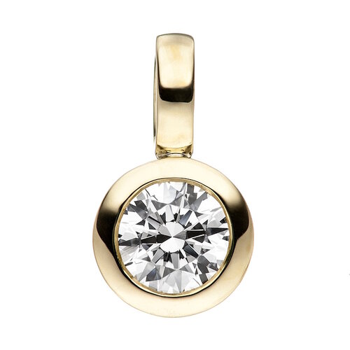 Zirkonia Solitär Anhänger Gelbgold 333