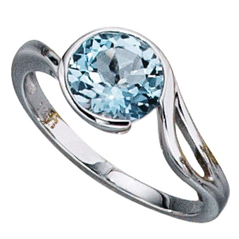 Blautopas Ring Weißgold 585