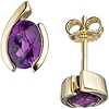 Ohrstecker mit Amethyst, Gelbgold 333