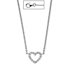 Halskette mit Herz-Anhänger, 925 Sterlingsilber, Zirkonia