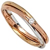 Trinity Diamantring Gold 585 tricolor