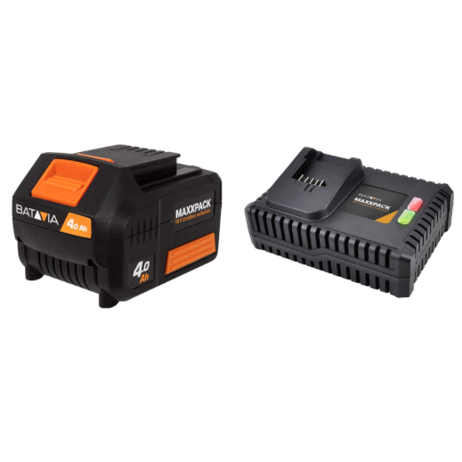 Accu 18 Volt x 4.0 Ampere & Snellader 18 Volt x 4.0 Ampere | Onderdeel van het Maxxpack® Accuplatform