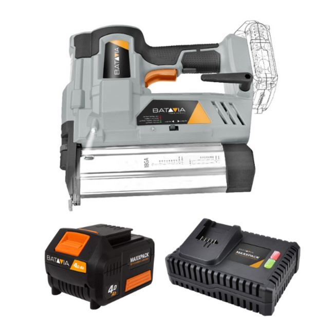 Cordless Tacker- Staple & Nail Gun 18V MAXXPACK | incl. 4.0Ah Battery & Fast Charger