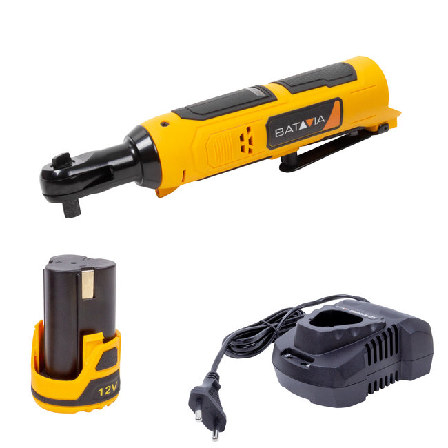 Battery Ratchet Wrench 12V | Incl. Battery & Fast Charger | Fixxpack® Battery platform