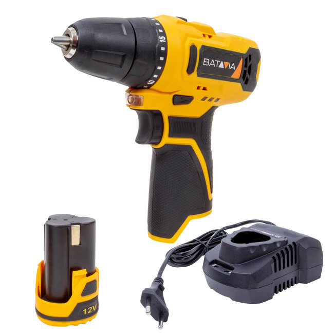 Batavia Cordless Drill 12V FIXXPACK | incl. Battery & Fast Charger