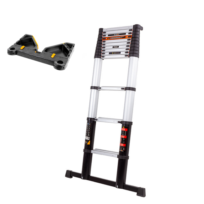 Professional Telescopic Ladder GIRAFFE 3.81M | Incl. Stand-off & Tooltray