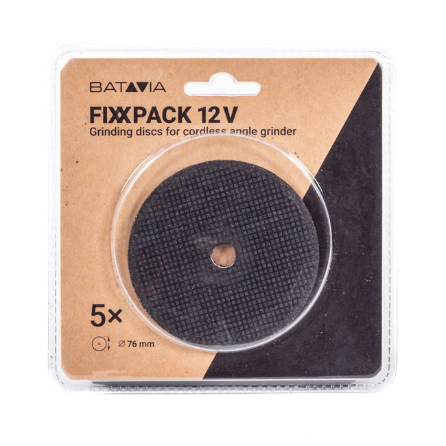 Fixxpack® 12V Haakse Slijper slijpschijf / 76mm | 5 stuks