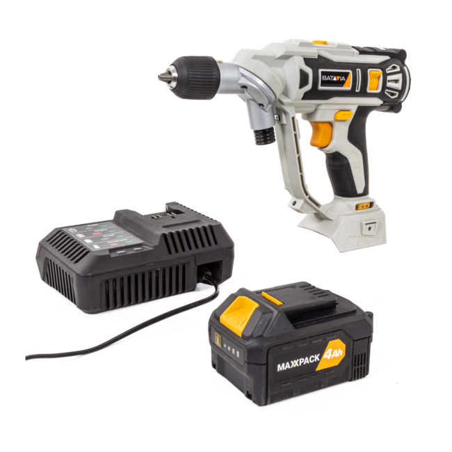 Bateriá Taladro y atornillador TWIN DRILL 18V MAXXPACK | Incluye batería de 4.0Ah y cargador de 4.0Ah