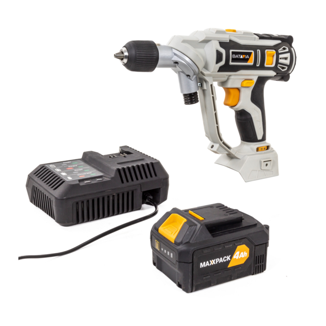 Cordless Drill & Screwdriver TWIN DRILL 18V MAXXPACK | Incl. 4.0Ah Battery & 4.0Ah Charger