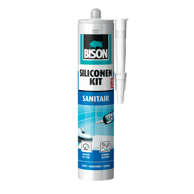 Bison Mastic silicone Cartouche blanche 310 ml